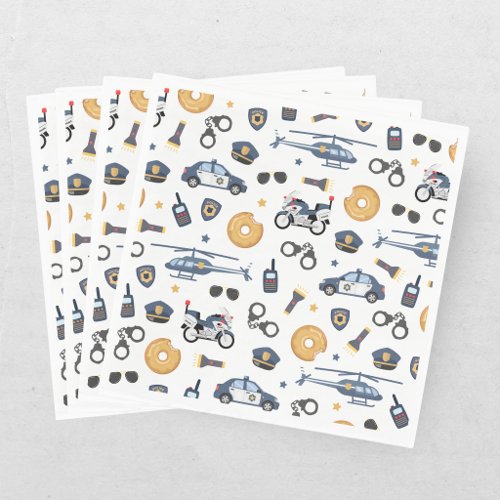 Police Officer Calling All Units Kids Birthday Napkins