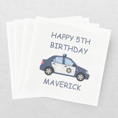Police Officer Calling All Units Kids Birthday Napkins
