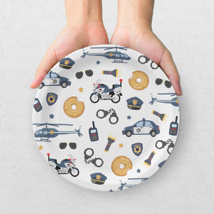 Police Officer Calling All Units Kids Birthday Paper Plates