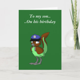 Police Officer Chocolate/Mint Reptilian Bird 1 Card