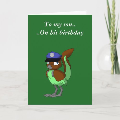 Police Officer ChocolateMint Reptilian Bird 1 Card