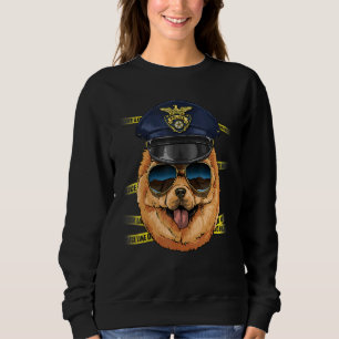 Police Officer Chow Chow PD Cop Crime Scene K9 Pet Sweatshirt