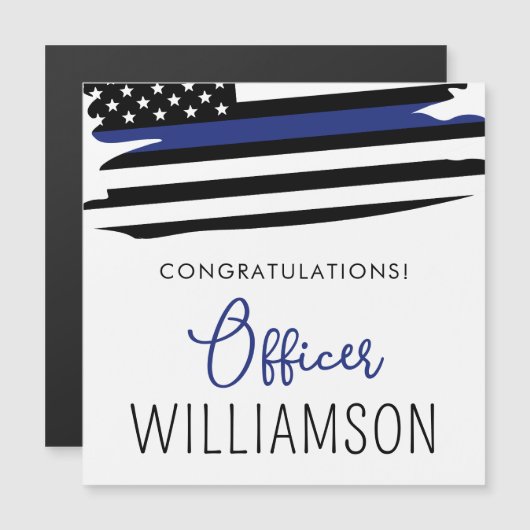 Police Officer Congratulations Magnetic Card (Front/Back)