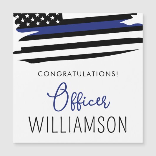 Police Officer Congratulations Magnetic Card (Front)