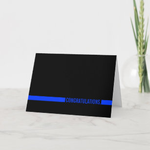 Police Officer Congratulations Thin Blue Line Card