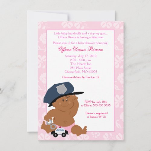 POLICE OFFICER Cop Baby Shower Invitation 5x7