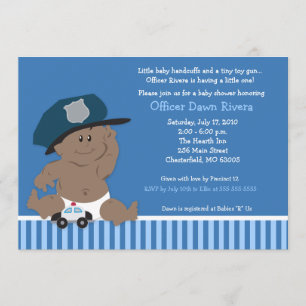 POLICE OFFICER Cop Baby Shower Invitation 5x7