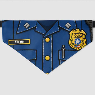 Police Officer Costume Custom Halloween Pet Bandana Collar