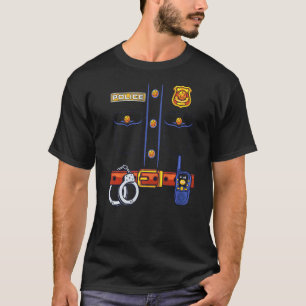Police Officer Costume Halloween For Kids Uniform  T-Shirt