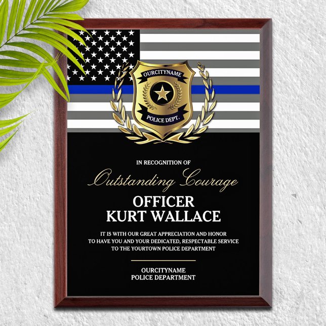 Police Officer Courage Commendation  Award Plaque (Creator Uploaded)