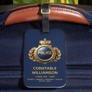 Police Officer custom emergency services DIY Luggage Tag