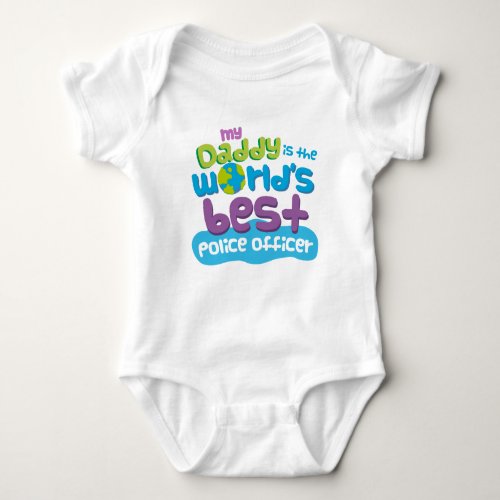 Police Officer Dad baby shower gift t_shirt Baby Bodysuit