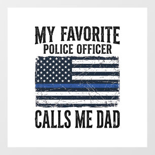 Police Officer Dad Thin Blue Line Vintage Vector D Floor Decals