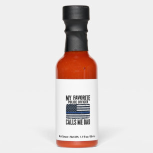Police Officer Dad Thin Blue Line Vintage Vector D Hot Sauces