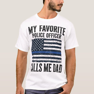 Police Officer Dad Thin Blue Line Vintage Vector D T-Shirt