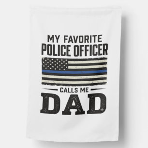 Police Officer Dad Vintage Flag Shirt Design_1