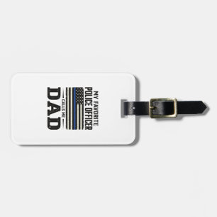 Police Officer Dad Vintage Flag Shirt Design_1 Luggage Tag