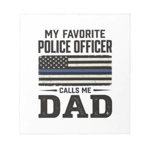 Police Officer Dad Vintage Flag Shirt Design_1 Notepad