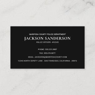 Police Officer Department Law Enforcement Business Card