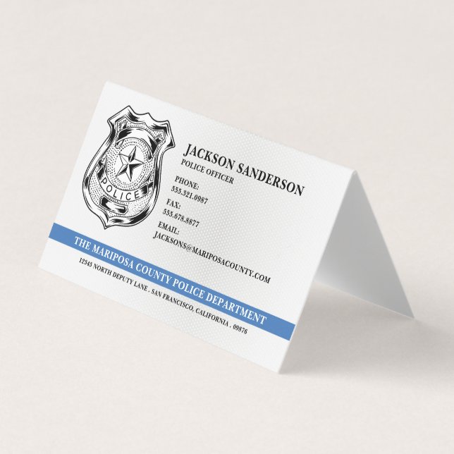 Police Officer Department Law Enforcement Logo Business Card (Front)