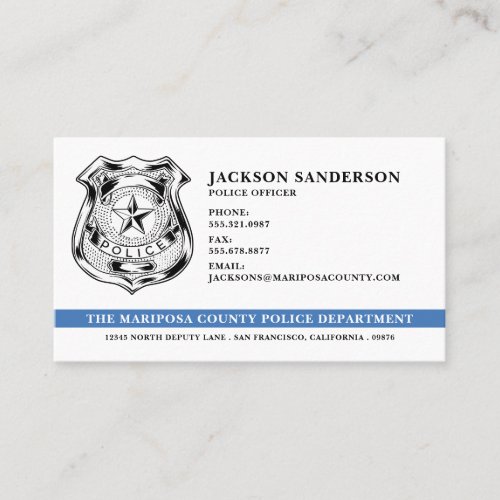 Police Officer Department Law Enforcement Logo Business Card