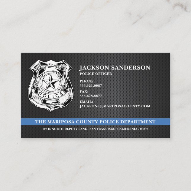 Police Officer Department Law Enforcement Logo Business Card (Front)