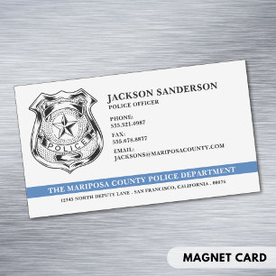 Police Officer Department Law Enforcement Logo Business Card Magnet