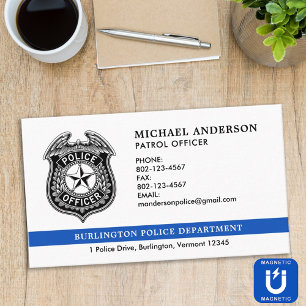 Police Officer Department Law Enforcement Logo Business Card Magnet