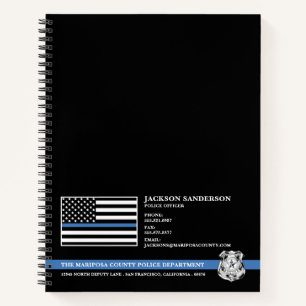 Police Officer Department Law Enforcement Logo Notebook