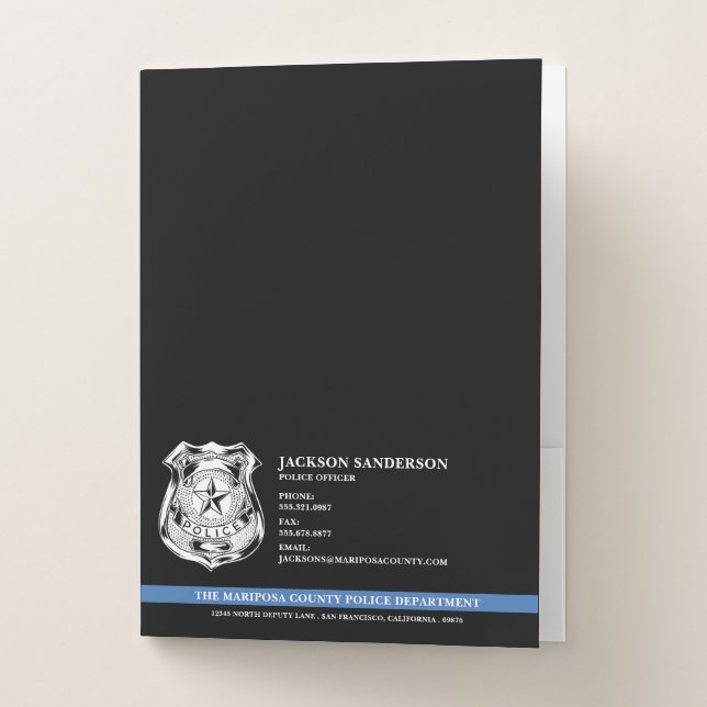 Police Officer Department Law Enforcement Logo Pocket Folder (Front)