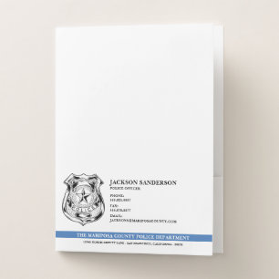 Police Officer Department Law Enforcement Logo Pocket Folder
