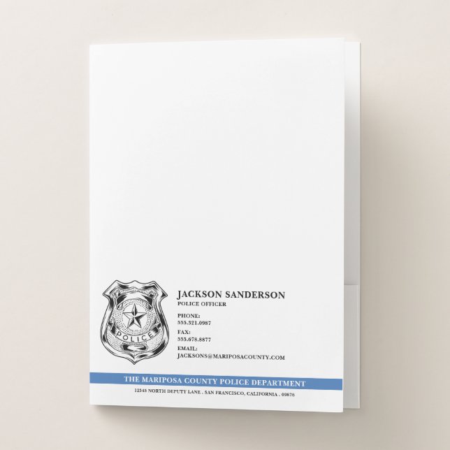 Police Officer Department Law Enforcement Logo Pocket Folder (Front)