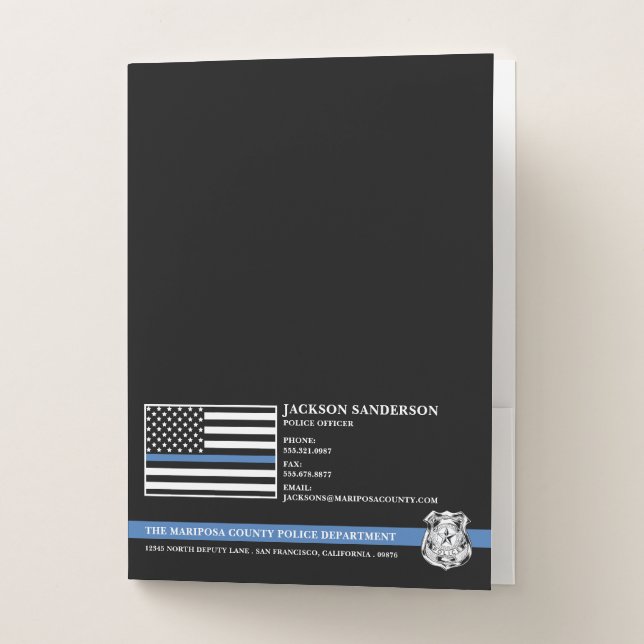 Police Officer Department Law Enforcement Logo Pocket Folder (Front)