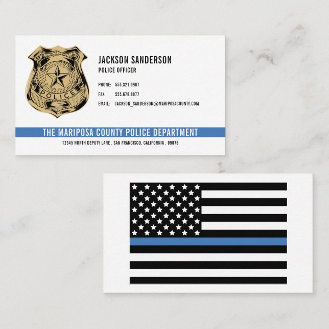 Police Officer Department Logo Law Enforcement Business Card (Front/Back)