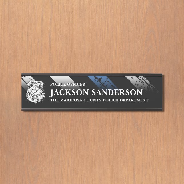 Police Officer Department Thin Blue Line Logo Door Sign (Police Officer Department Thin Blue Line Logo Door Sign)