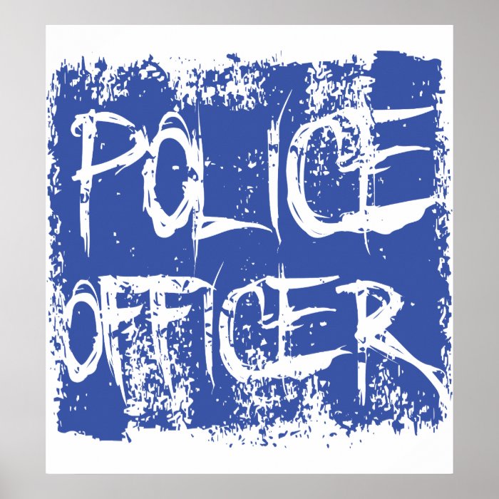 Police Officer Etched Poster