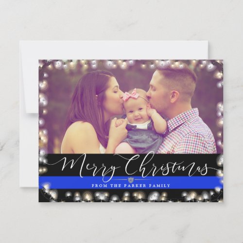 Police Officer Family  Christmas Custom Photo Holiday Card