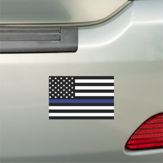 Police Officer Flag Law Enforcement Appreciation Car Magnet (In Situ)