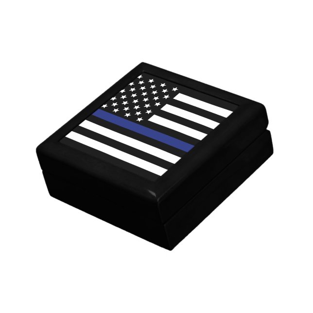 Police Officer Flag Law Enforcement Appreciation Gift Box (Side)