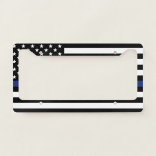 Police Officer Flag Law Enforcement Thin Blue Line License Plate Frame