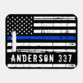 Thin Blue Line Police Cops American Flag Seat Cushion