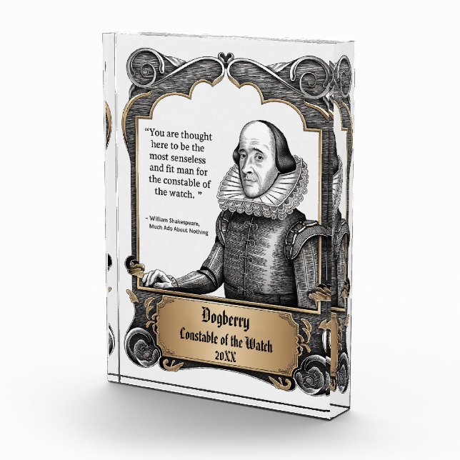 Police Officer Funny Employee Quote Promotion Acrylic Award (Right)