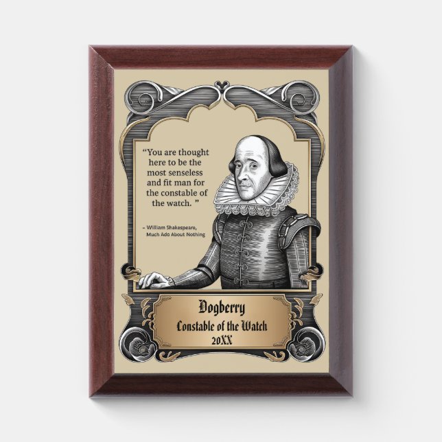 Police Officer Funny Employee Quote Promotion Award Plaque (Vertical)