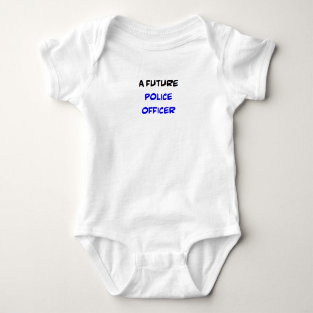 police officer, future baby bodysuit (Front)