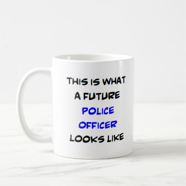 police officer, future coffee mug (Left)