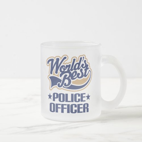 Police Officer Gift Frosted Glass Coffee Mug