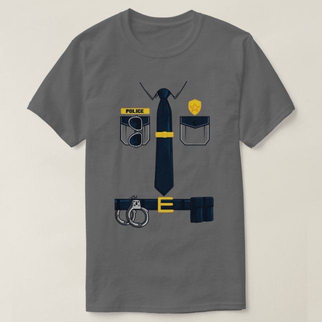 Police Officer Gift Police Uniform Costume Hallowe T-Shirt (Design Front)