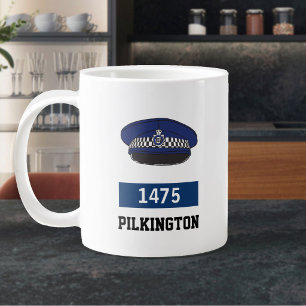 Police Officer Gift. UK Police Flat Cap Giant Coffee Mug
