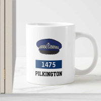 Police Officer Gift. UK Police Flat Cap Giant Coffee Mug
