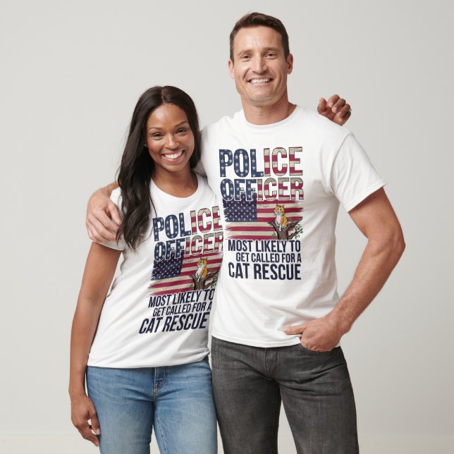 Police Officer Gifts Most Likely To Rescue Cats T-Shirt (Unisex)